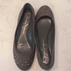 Jessica Simpson Gray sparkle flats